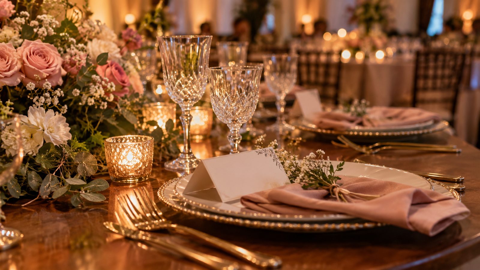 Montaje de mesa elegante